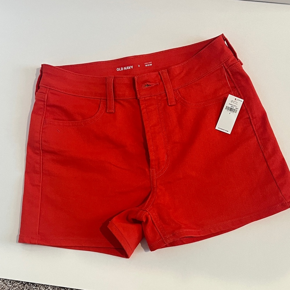 Old Navy High-Rise WOW Shorts Orange Size 2 NWT